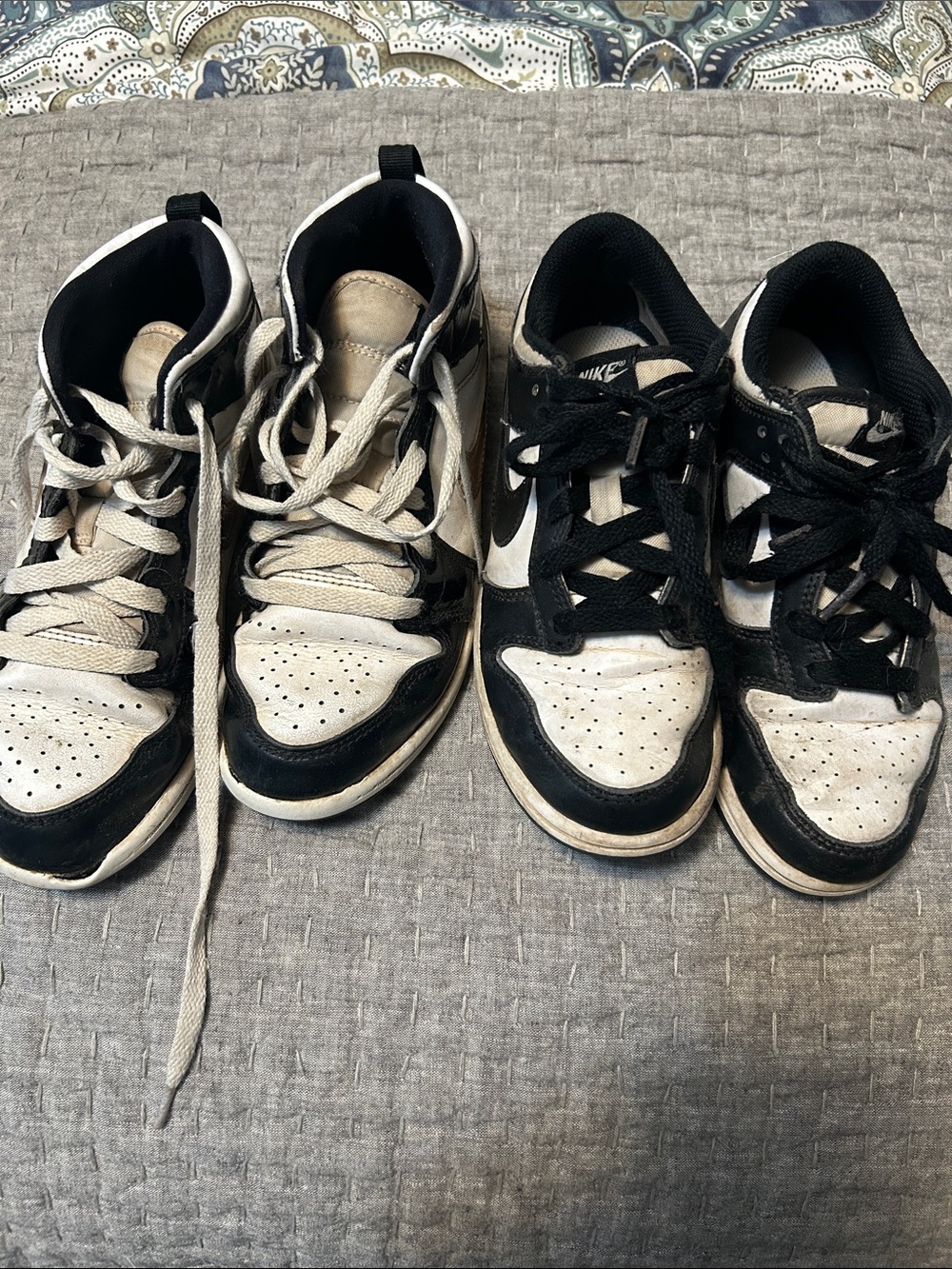 Nike Kids Black and White High-Top Sneakers